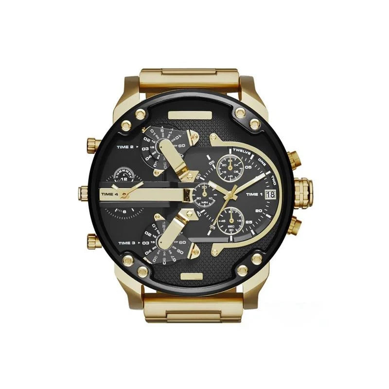 Men's Chronograph Watch Stainless Steel Quartz Movement Water-Resistant