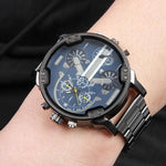 Men's Chronograph Watch Stainless Steel Quartz Movement Water-Resistant