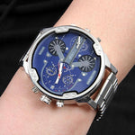 Men's Chronograph Watch Stainless Steel Quartz Movement Water-Resistant