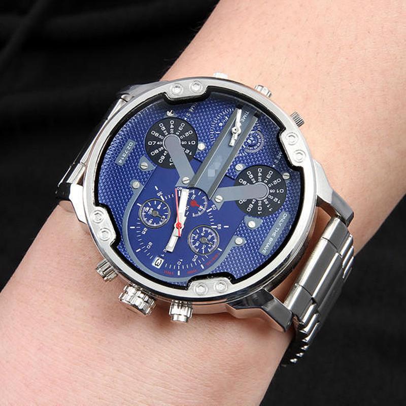 Men's Chronograph Watch Stainless Steel Quartz Movement Water-Resistant