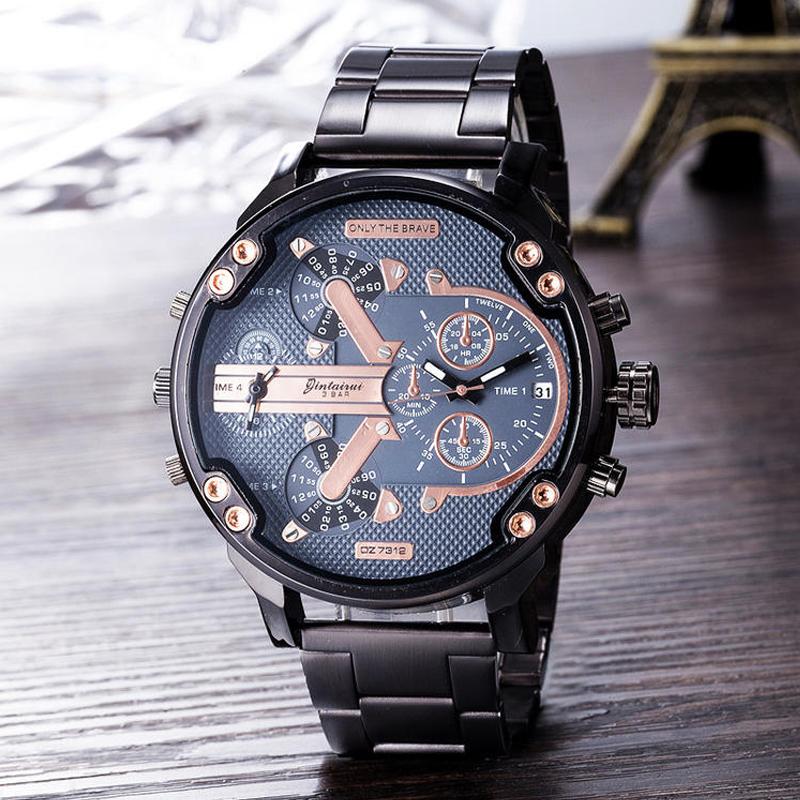 Men's Chronograph Watch Stainless Steel Quartz Movement Water-Resistant