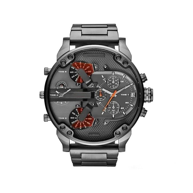 Men's Chronograph Watch Stainless Steel Quartz Movement Water-Resistant