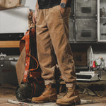 Men’s Corduroy Pants Fine-Wale Relaxed Fit Elastic Waistband
