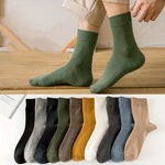Men's Crew Socks Cotton Blend 10-Pair Set Ribbed Cuffs