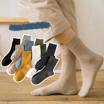 Men's Crew Socks Cotton Blend 10-Pair Set Ribbed Cuffs