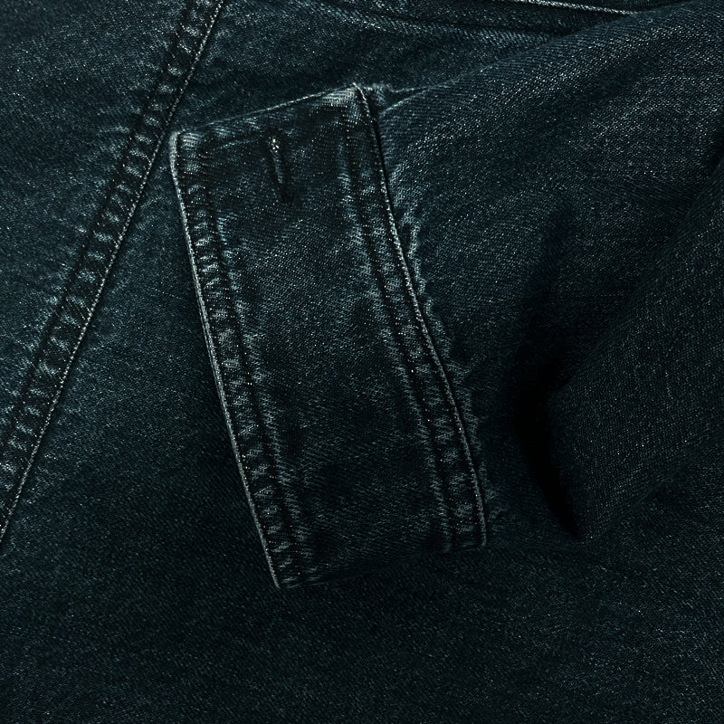 Men’s Denim Jacket Distressed Vintage Wash Stand Collar Slim Fit