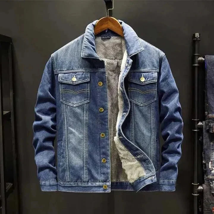 Men’s Denim Jacket Fleece-Lined Heavyweight Cotton Lining