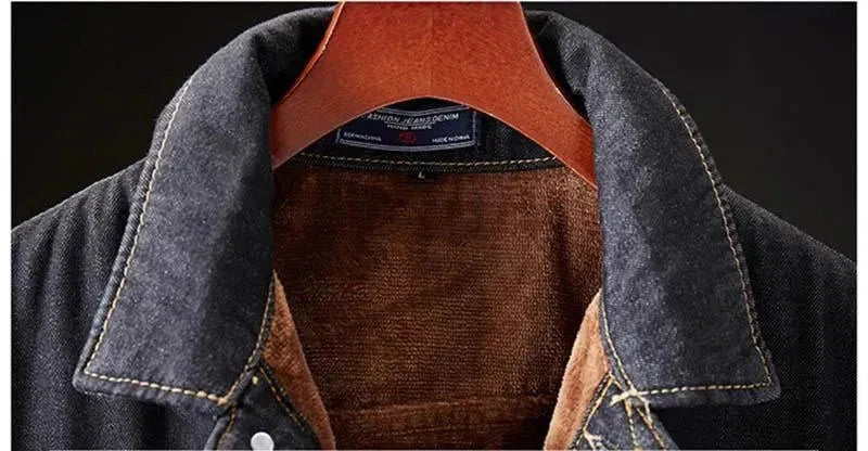 Men’s Denim Jacket Fleece-Lined Heavyweight Cotton Lining