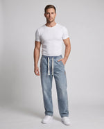 Men’s Denim Pants Loose Fit Cotton Drawstring Waist