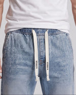 Men’s Denim Pants Loose Fit Cotton Drawstring Waist