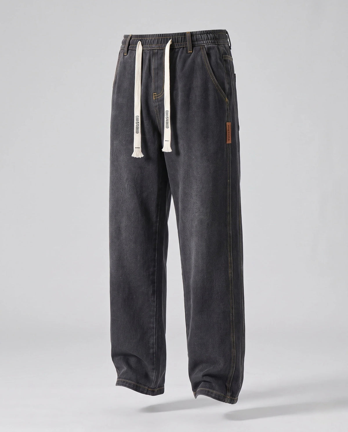 Men’s Denim Pants Loose Fit Cotton Drawstring Waist