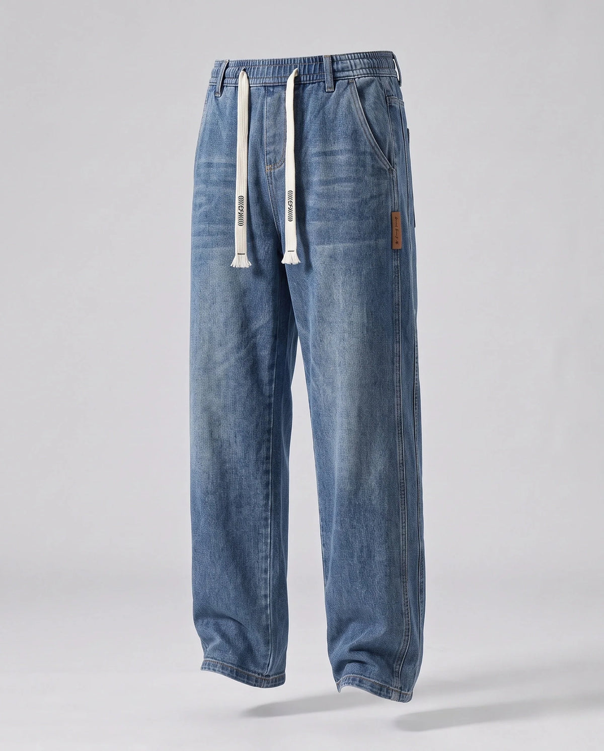 Men’s Denim Pants Loose Fit Cotton Drawstring Waist
