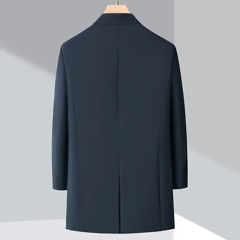 Men's Down Trench Coat Water-Repellent 3/4 Length