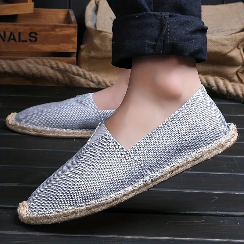 Men’s Espadrilles Breathable Fabric Lightweight Woven Sole