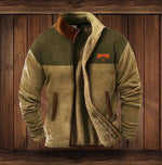Men's Fleece Jacket Full-Zip High Collar Side Pockets