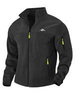 Men’s Fleece Jacket Windproof Stretch Full-Zip Stand Collar