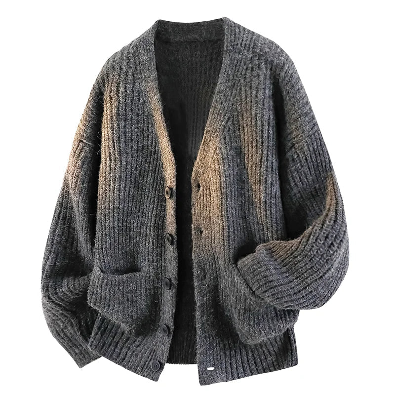 Men’s Knit Cardigan V-Neck Button Front Relaxed Fit Cozy Warmth