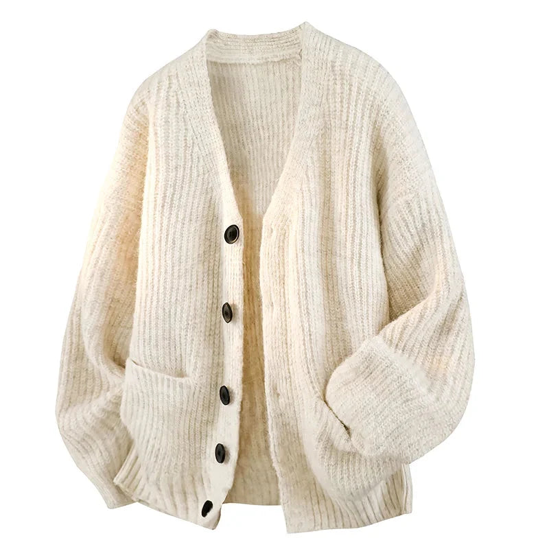 Men’s Knit Cardigan V-Neck Button Front Relaxed Fit Cozy Warmth