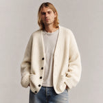 Men’s Knit Cardigan V-Neck Button Front Relaxed Fit Cozy Warmth