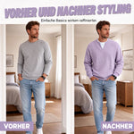 Men’s Long Sleeve Top Waffle Knit Mock Layer Relaxed Fit