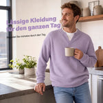 Men’s Long Sleeve Top Waffle Knit Mock Layer Relaxed Fit