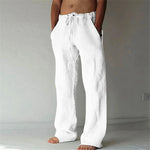 Men’s Lounge Pants Wide-Leg High-Rise Adjustable Drawstring Waist