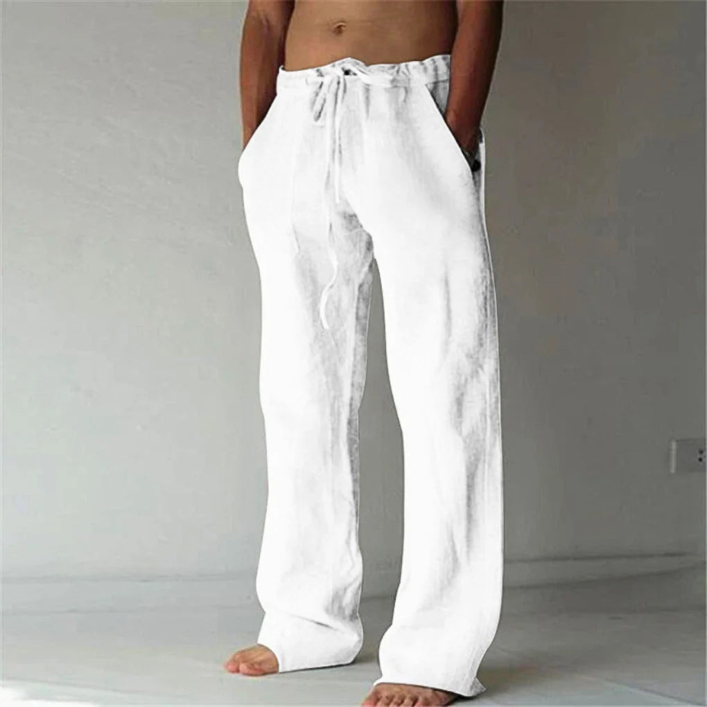 Men’s Lounge Pants Wide-Leg High-Rise Adjustable Drawstring Waist