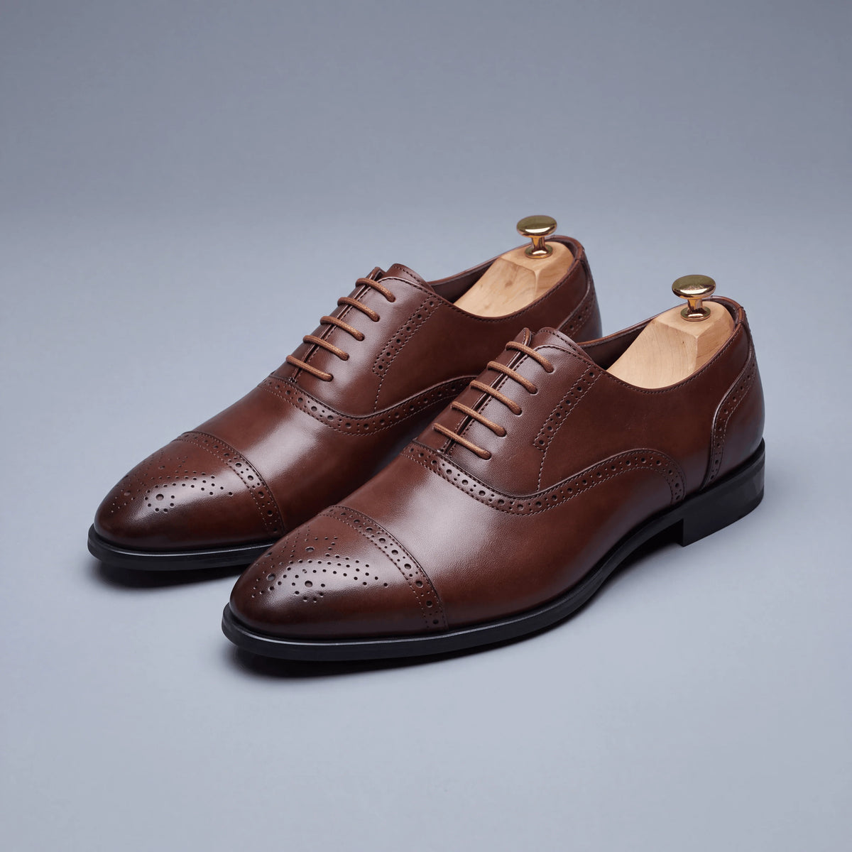 Men’s Oxford Brogue Shoes Genuine Leather Cushioned Footbed