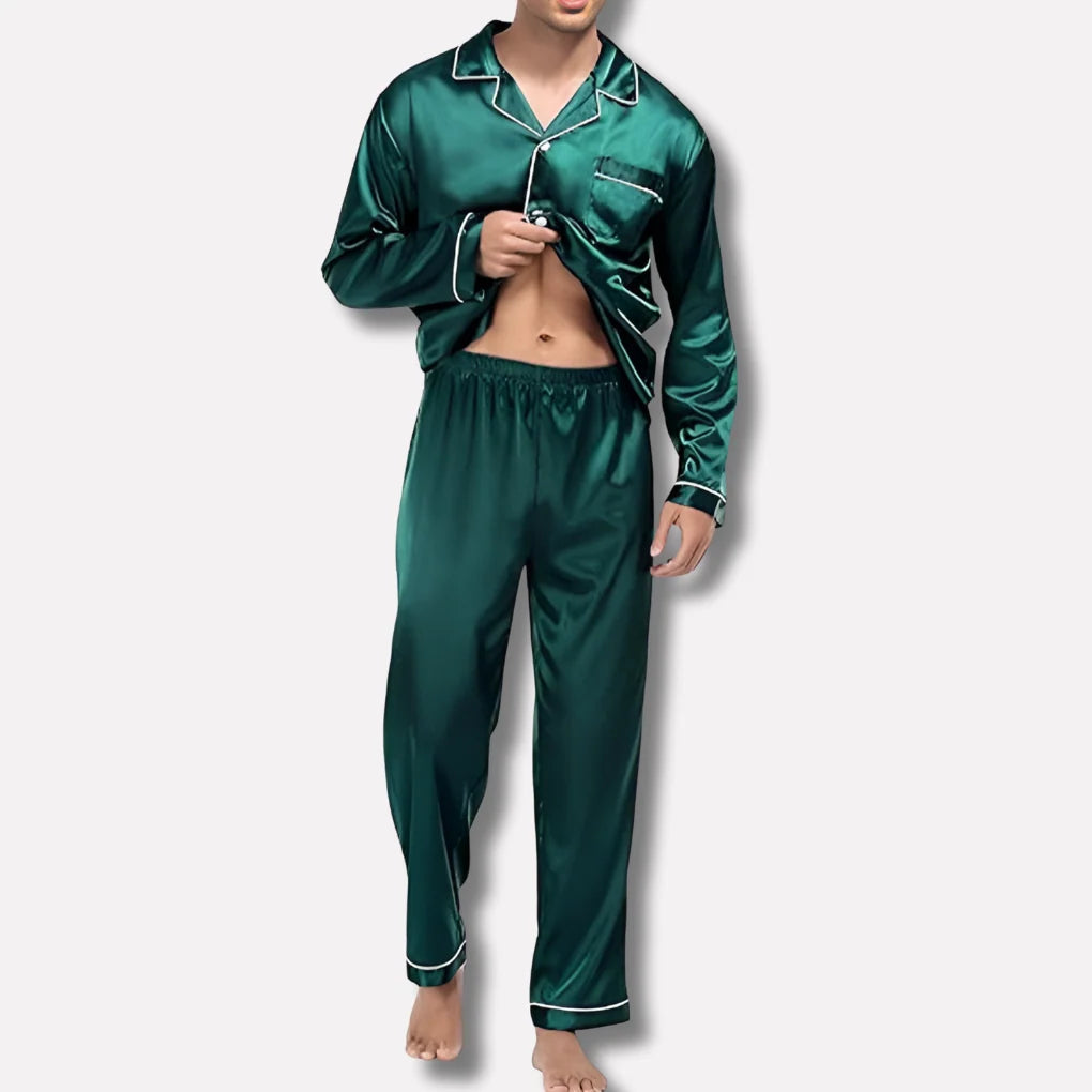 Men’s Pajama Set Two-Piece Soft Feel Adjustable Drawstring Waist
