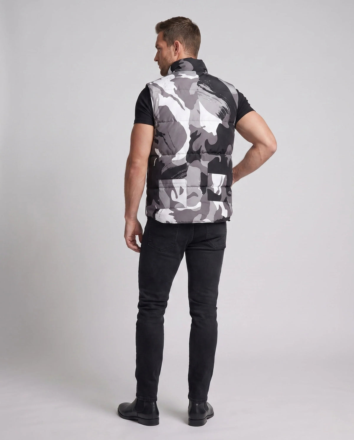 Men’s Puffer Vest Insulated Windproof High Collar