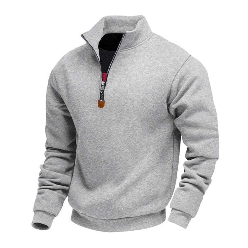 Men’s Quarter-Zip Pullover Insulated Lining Stand Collar
