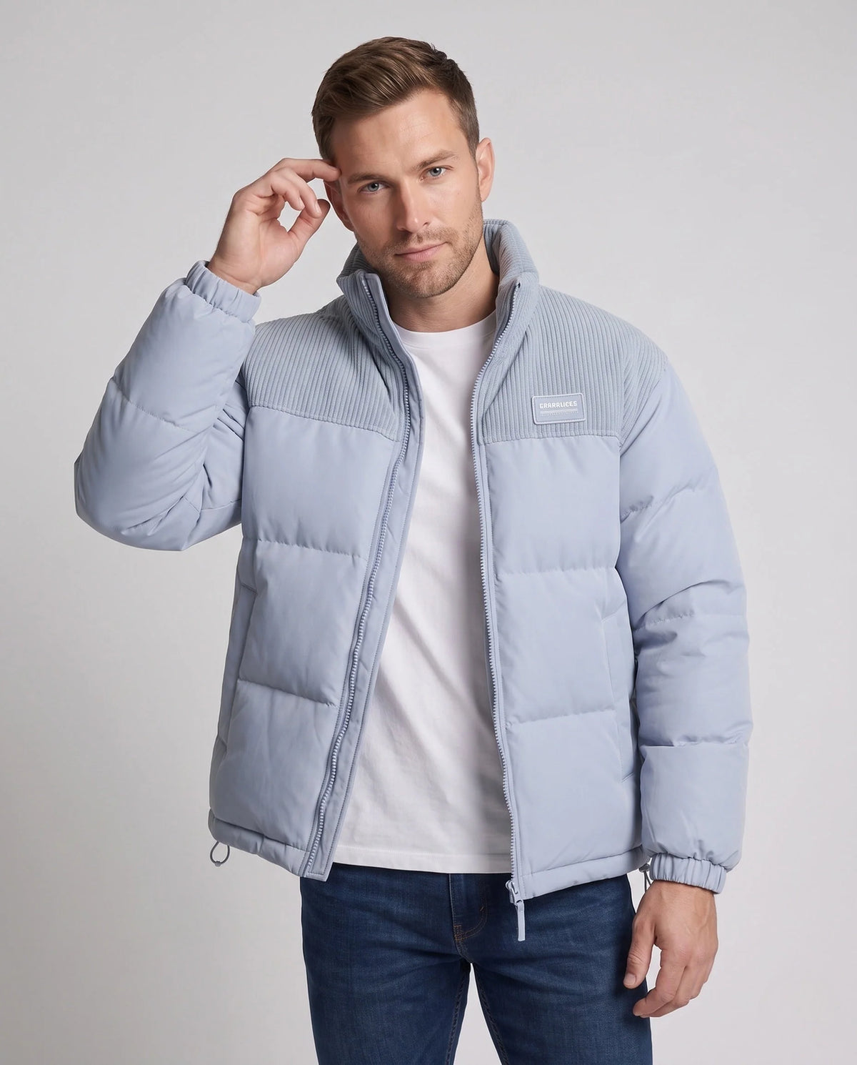 Men’s Quilted Jacket Lightweight Insulated Two Side Pockets