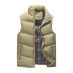 Men’s Quilted Vest Lightweight Warmth Zip Pockets Stand-Up Collar