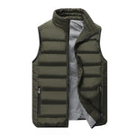 Men’s Quilted Vest Lightweight Warmth Zip Pockets Stand-Up Collar