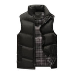Men’s Quilted Vest Lightweight Warmth Zip Pockets Stand-Up Collar