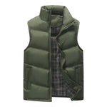 Men’s Quilted Vest Lightweight Warmth Zip Pockets Stand-Up Collar