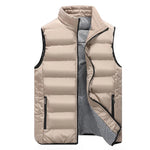 Men’s Quilted Vest Lightweight Warmth Zip Pockets Stand-Up Collar