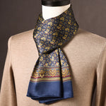 Men’s Scarf 100% Mulberry Silk Double-Layer Polka Dot Pattern