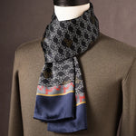 Men’s Scarf 100% Mulberry Silk Double-Layer Polka Dot Pattern