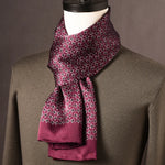 Men’s Scarf 100% Mulberry Silk Double-Layer Polka Dot Pattern