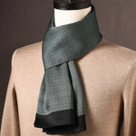 Men’s Scarf 100% Mulberry Silk Double-Layer Polka Dot Pattern