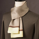 Men’s Scarf 100% Mulberry Silk Double-Layer Polka Dot Pattern