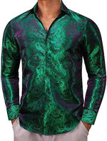 Men’s Shirt Paisley Jacquard Long Sleeve Button-Front