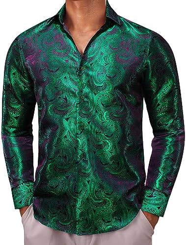 Men’s Shirt Paisley Jacquard Long Sleeve Button-Front