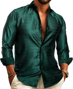 Men’s Shirt Paisley Jacquard Long Sleeve Button-Front