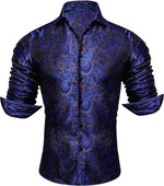 Men’s Shirt Paisley Jacquard Long Sleeve Button-Front