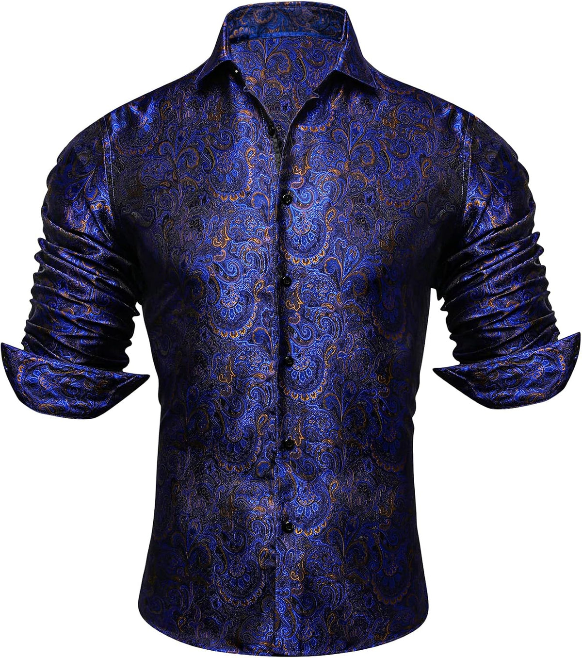 Men’s Shirt Paisley Jacquard Long Sleeve Button-Front