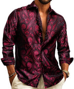 Men’s Shirt Paisley Jacquard Long Sleeve Formal Style
