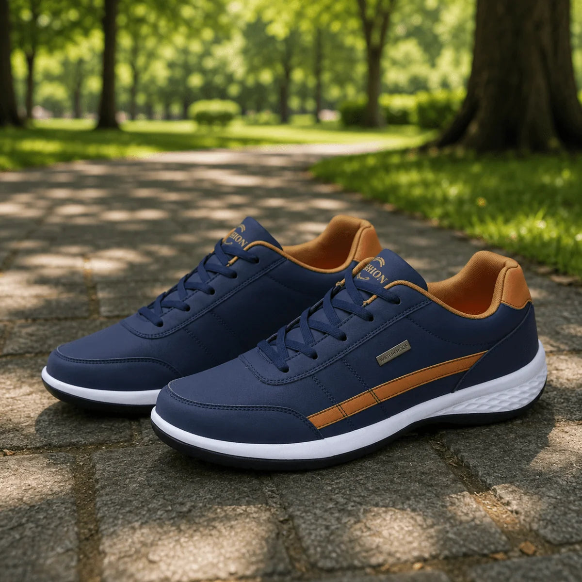 Men’s Sneakers Leather Upper Orthopedic Supportive Fit