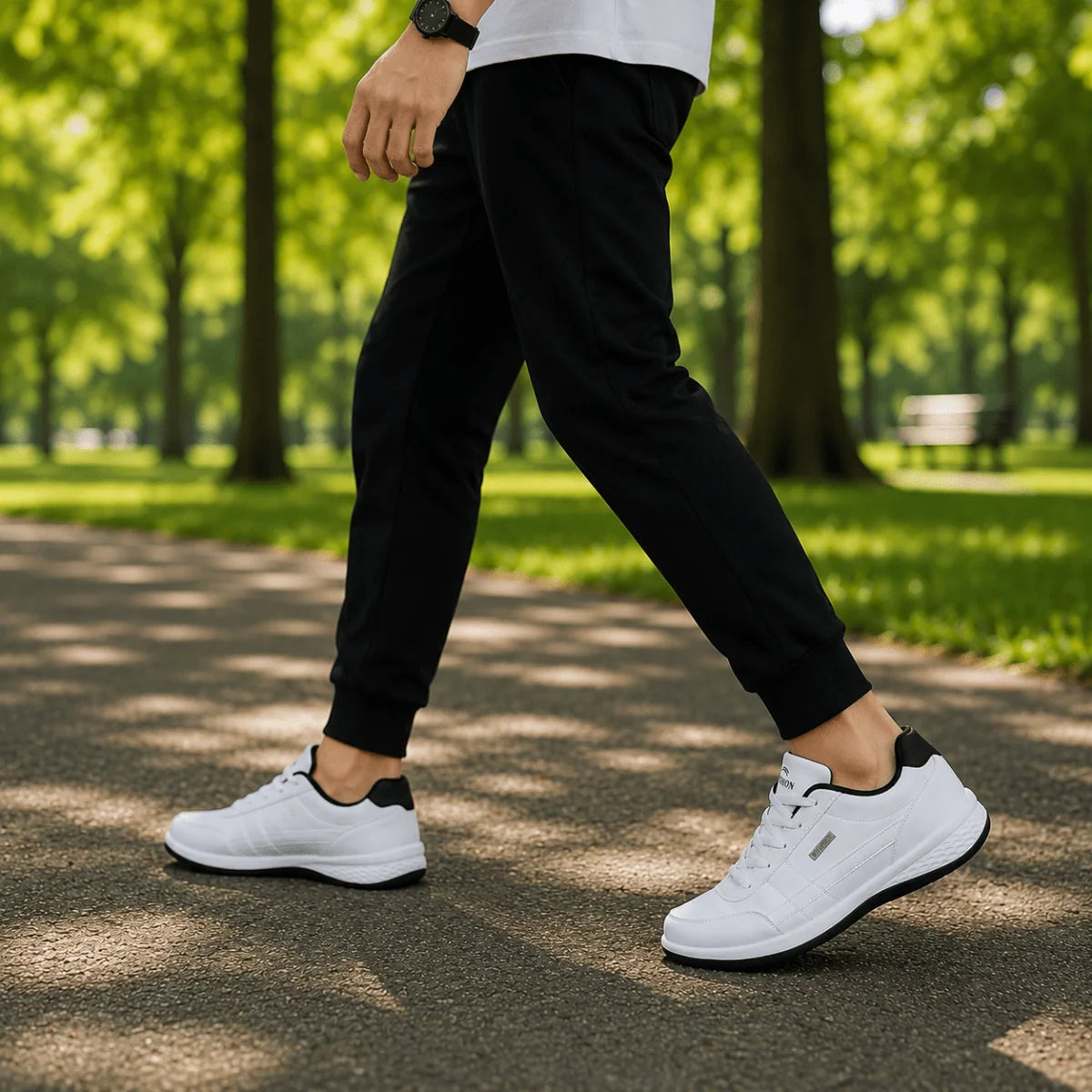 Men’s Sneakers Leather Upper Orthopedic Supportive Fit